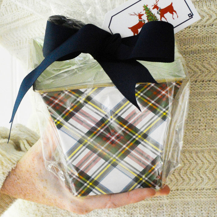 Striped Plaid Cachepot Candle