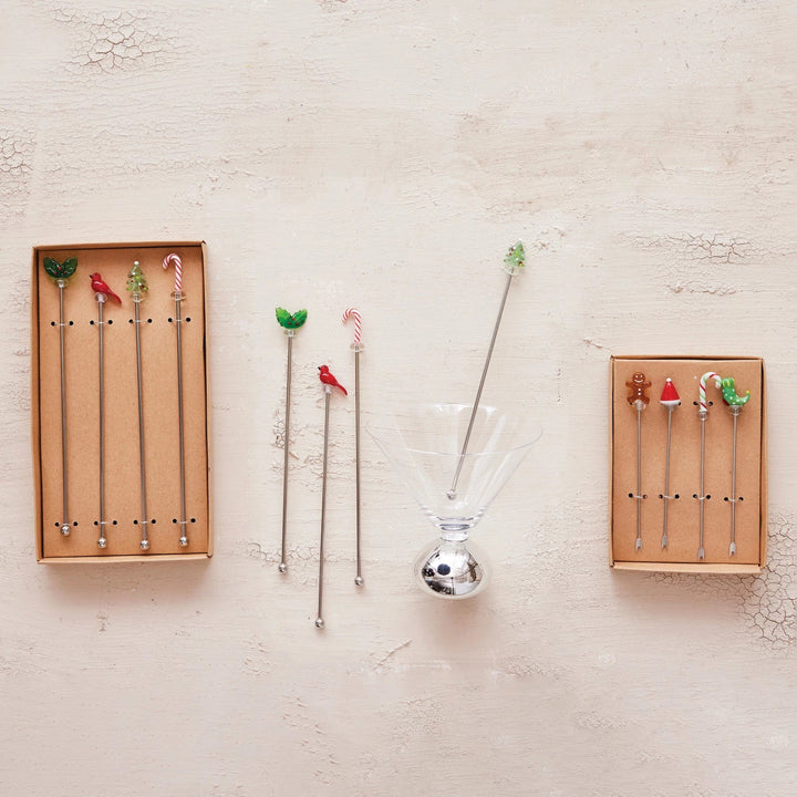 Appetizer Picks with Hand - Blown Glass Icons - Something Splendid Co.