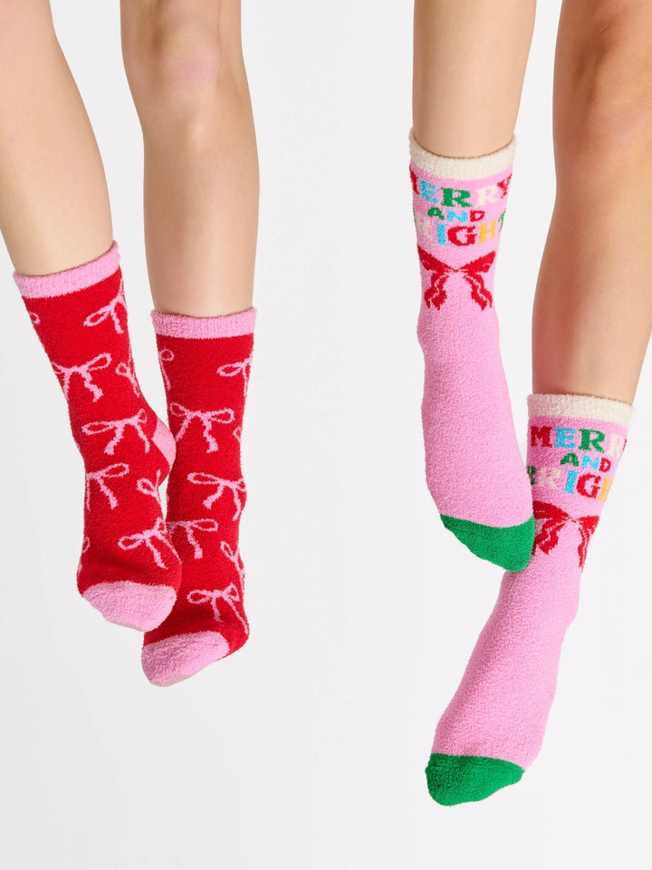 BOW SOCKS,RED - Something Splendid Co.
