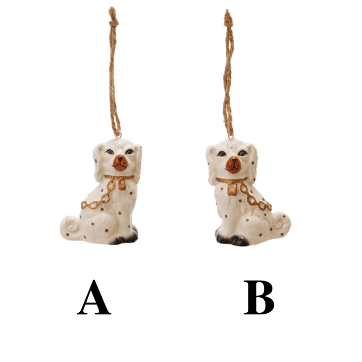 Ceramic Staffordshire Dog Ornaments, 2 Styles - Something Splendid Co.