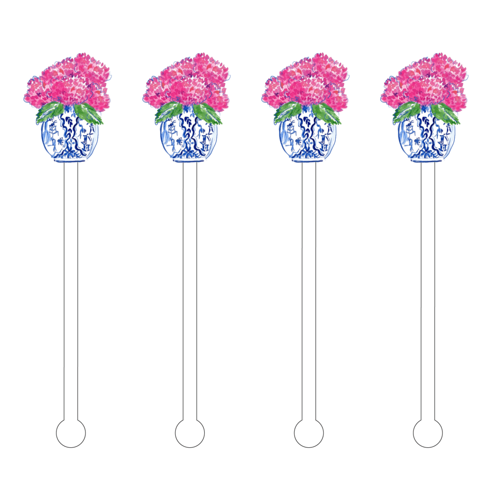 Drink Stir Sticks - Pink Hydrangea - Something Splendid Co.