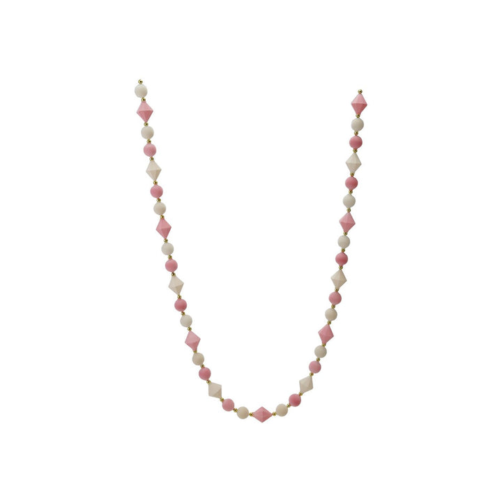 Flocked Pink & Cream Glass Ornament Garland - Something Splendid Co.