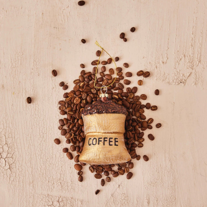 Glass Coffee Bean Sack Ornament - Something Splendid Co.