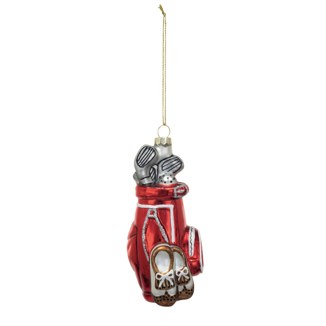 Glass Golf Bag Ornament with Glitter - Something Splendid Co.