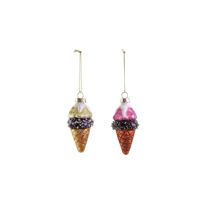 Glass Ice Cream Ornaments, 2 Colors - Something Splendid Co.