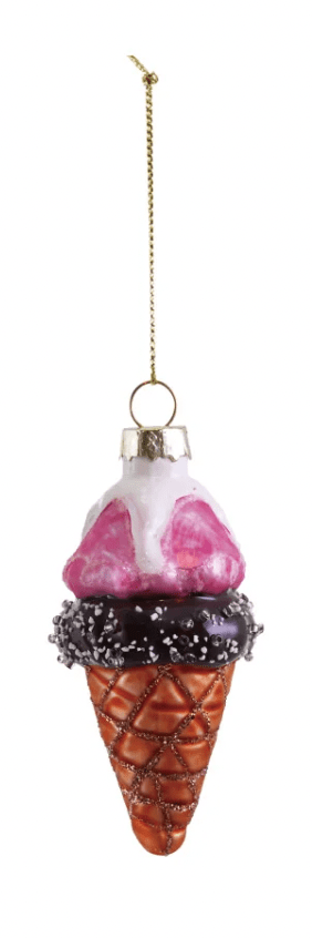 Glass Ice Cream Ornaments, 2 Colors - Something Splendid Co.