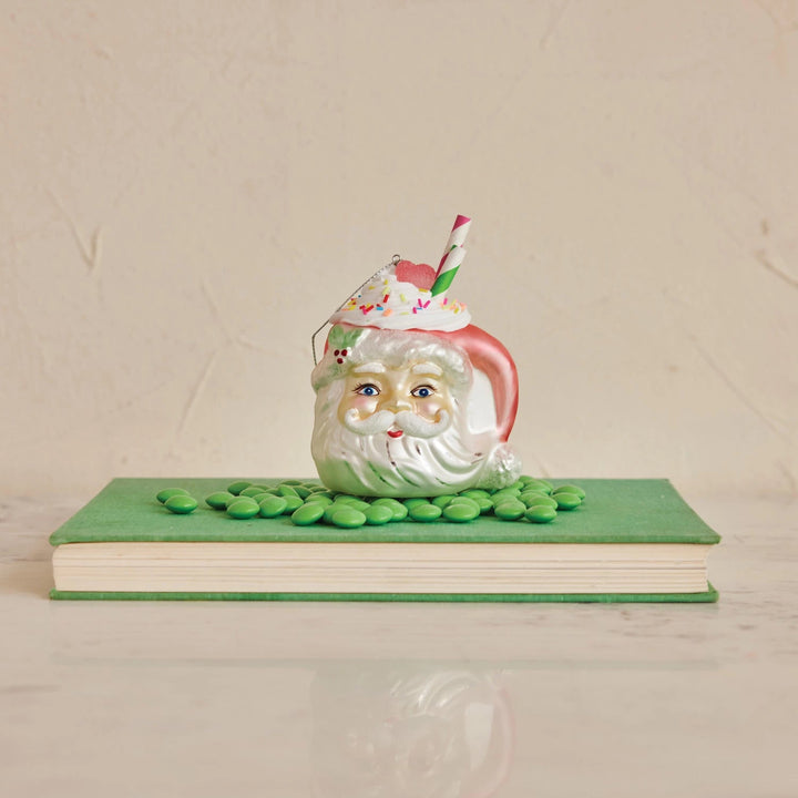 Glass Santa Head Mug Ornament - Something Splendid Co.