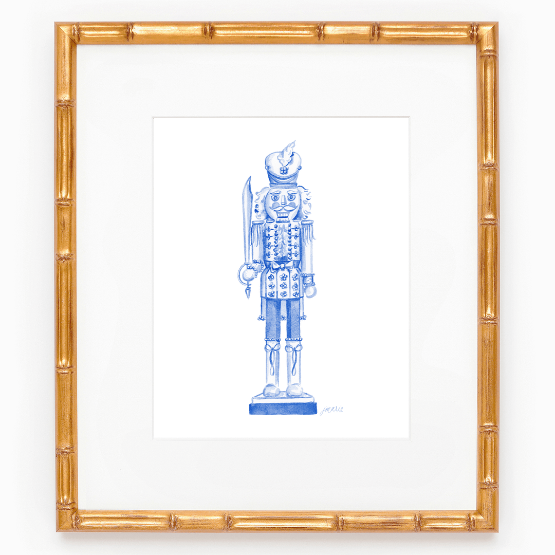 Grandmillennial Nutcracker Watercolor Art Print - Something Splendid Co.
