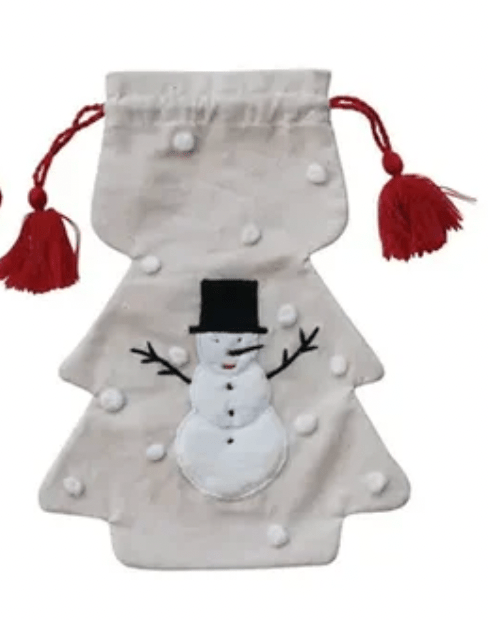 Hand - Embroidered Tree Shaped Drawstring Wine Bags, 3 Styles - Something Splendid Co.