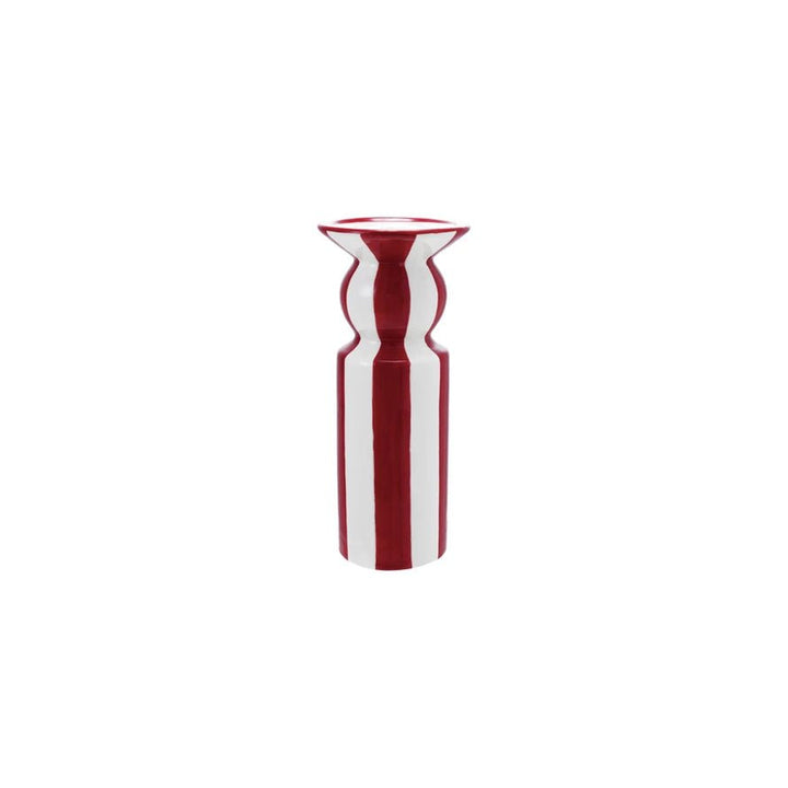 Hand - Painted Ceramic Striped Taper Holder, 2 Sizes - Something Splendid Co.