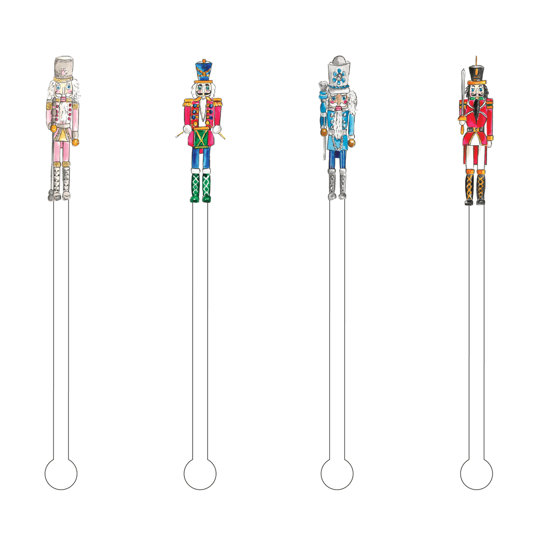HOLIDAY NUTCRACKERS ACRYLIC STIR STICKS COMBO - Something Splendid Co.
