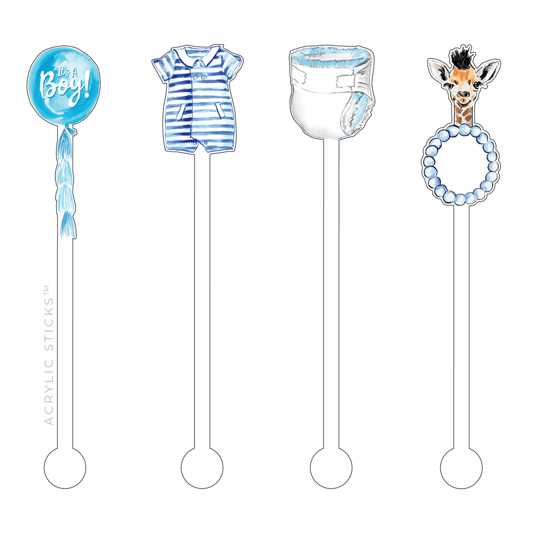 IT'S A BOY ACRYLIC STIR STICKS COMBO - Something Splendid Co.
