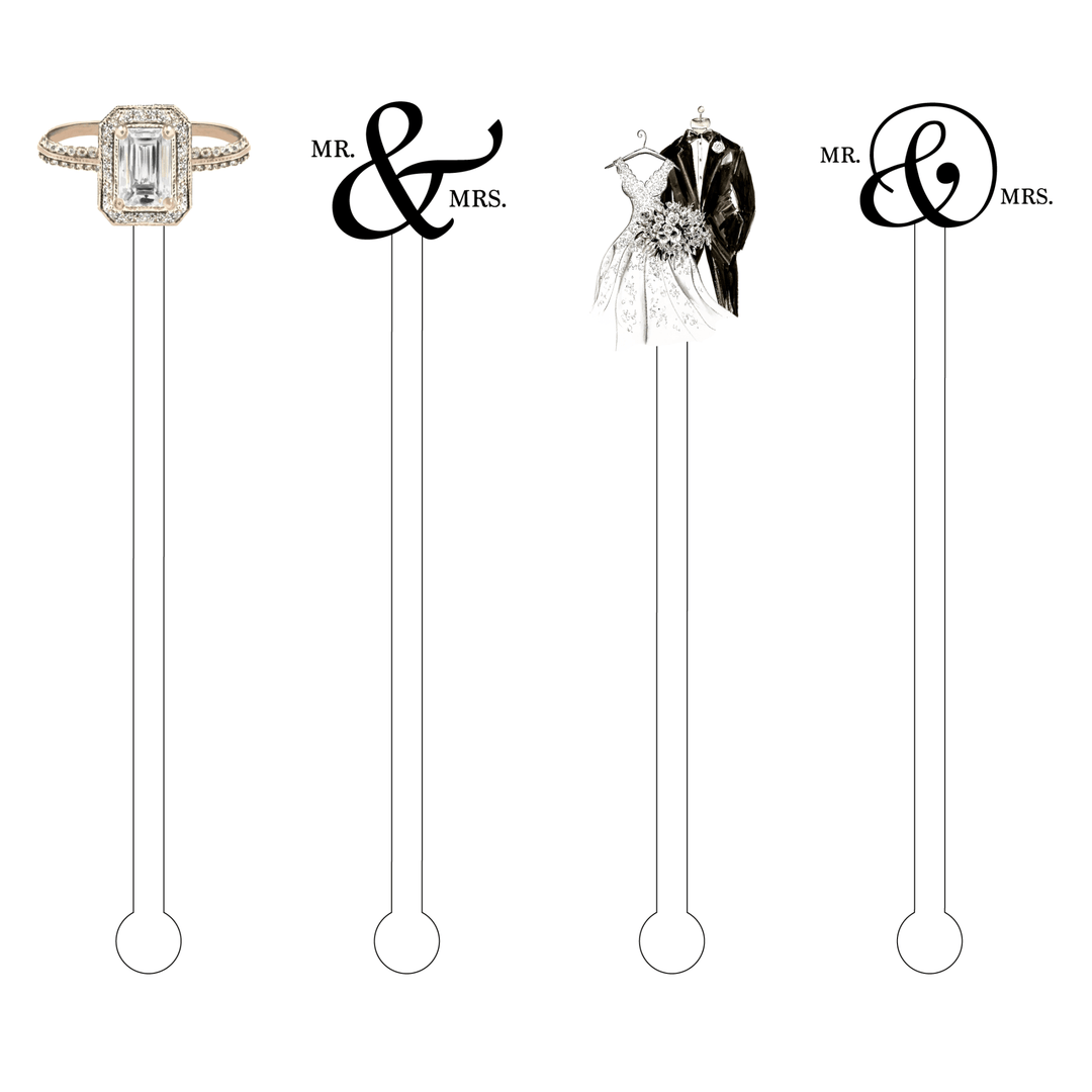 MR. & MRS. ACRYLIC STIR STICKS COMBO - Something Splendid Co.