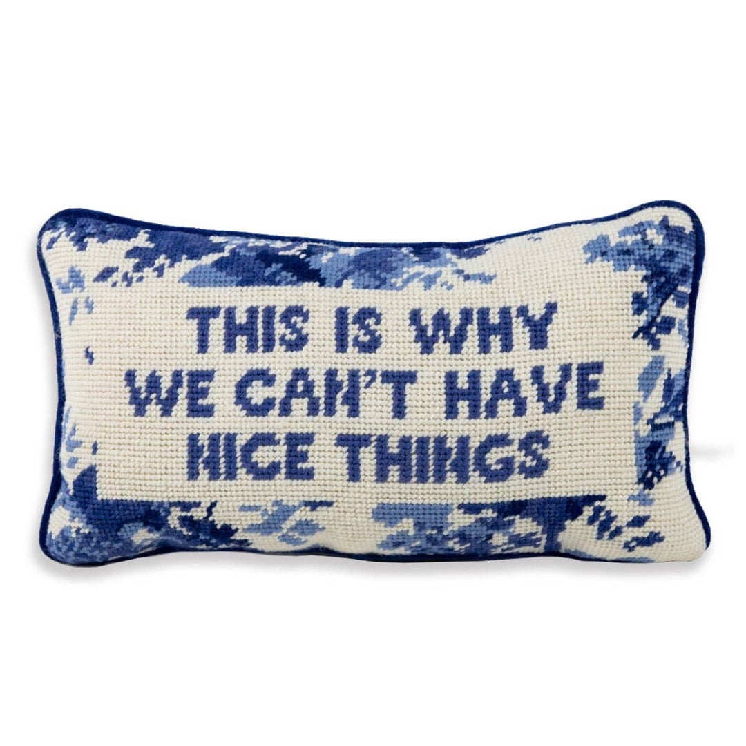 Nice Things Needlepoint Pillow - Something Splendid Co.