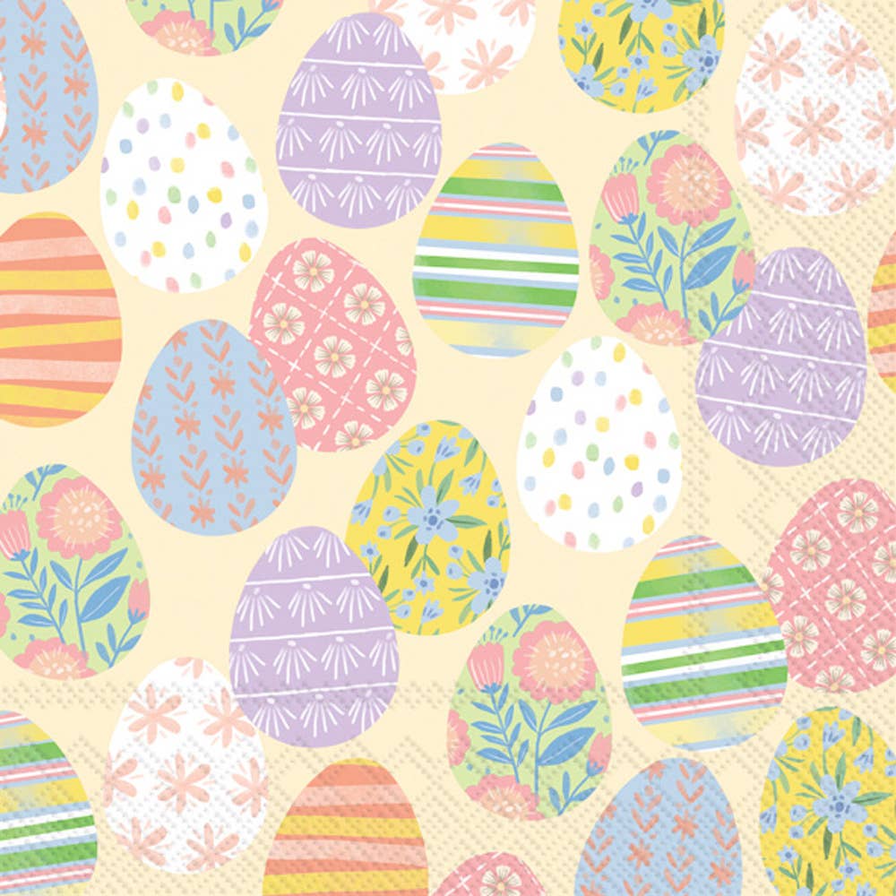Paper Cocktail Napkin Pack of 20 Eggstra Eggs Cream Easter - Something Splendid Co.