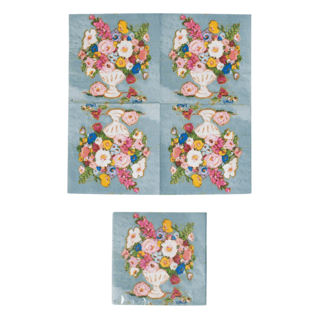 Paper Napkins with Flowers in Vase - Something Splendid Co.