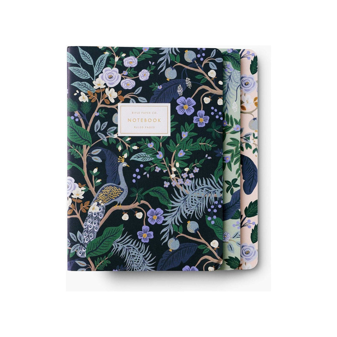 Peacock Stitched Notebook Set - Something Splendid Co.
