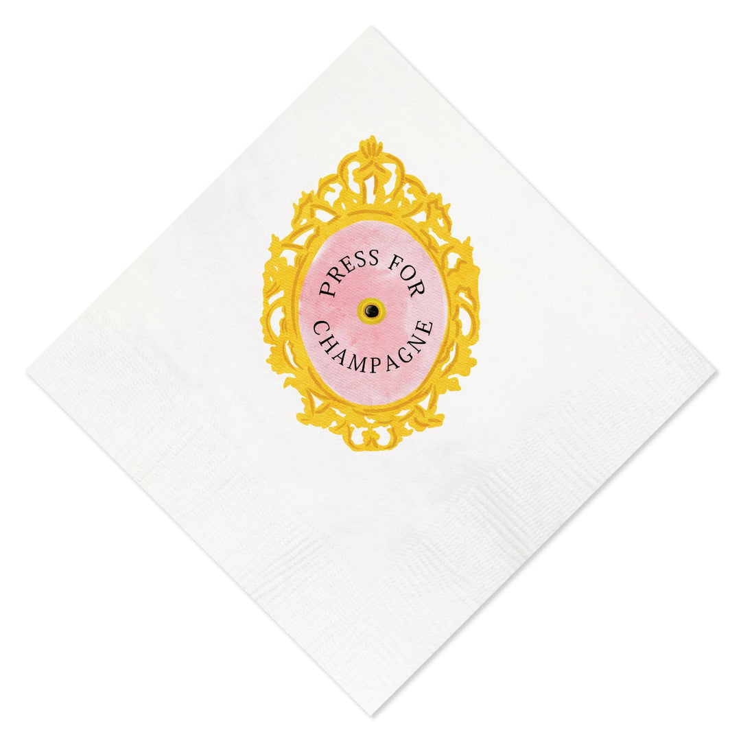 Press For Champagne Doorbell Napkins - Something Splendid Co.