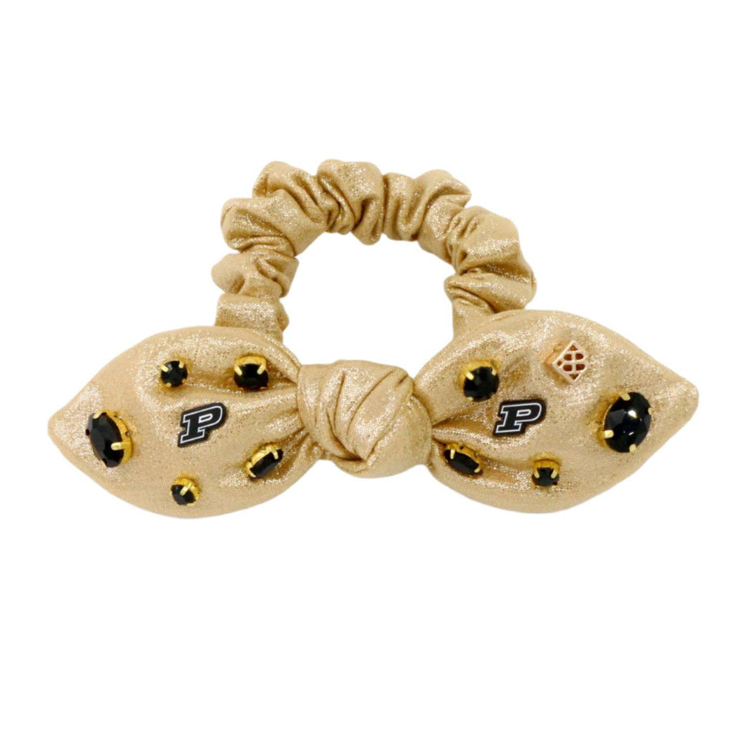 Purdue Gold Logo Bow Scrunchie - Something Splendid Co.