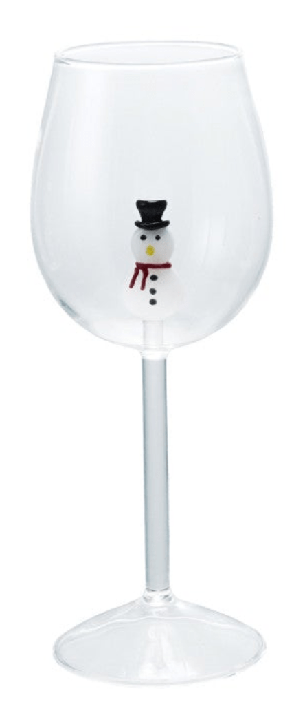 Stemmed Wine Glass with Holiday Figure Inside, 4 Styles - Something Splendid Co.