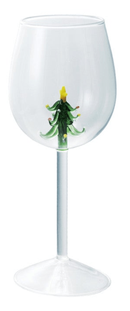 Stemmed Wine Glass with Holiday Figure Inside, 4 Styles - Something Splendid Co.