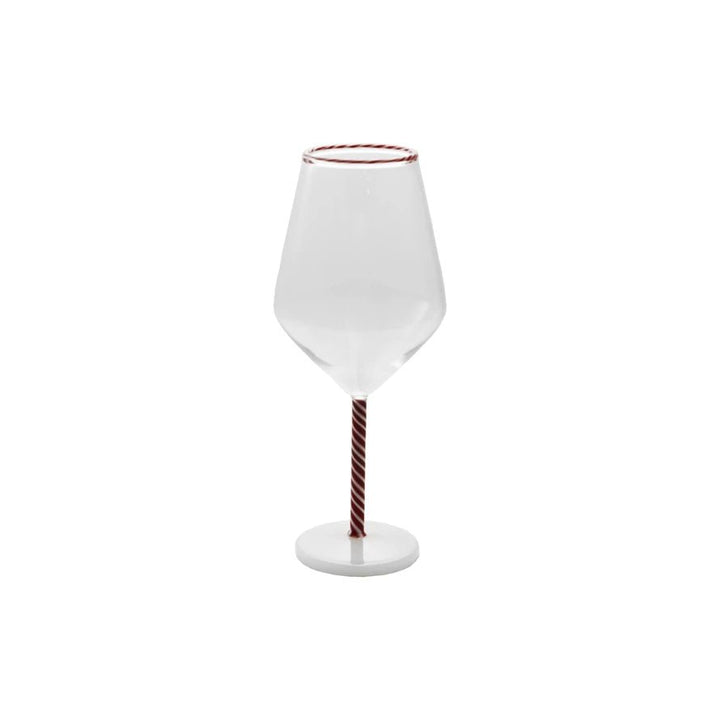 Stemmed Wine Glass with Striped Rim & Stem - Something Splendid Co.