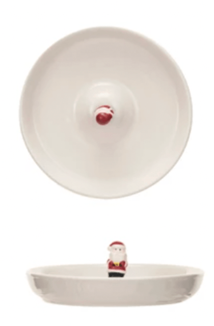 Stoneware Dish w/ Holiday Figures, 4 Styles - Something Splendid Co.