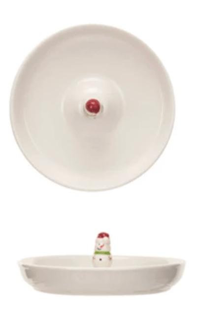 Stoneware Dish w/ Holiday Figures, 4 Styles - Something Splendid Co.
