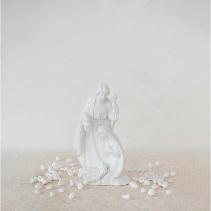 Stoneware Holy Family, White - Something Splendid Co.