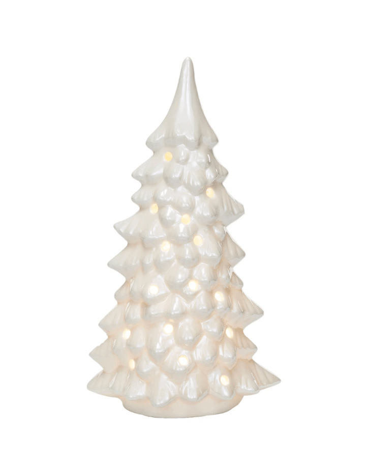 Stoneware LED Trees, Cream - Something Splendid Co.