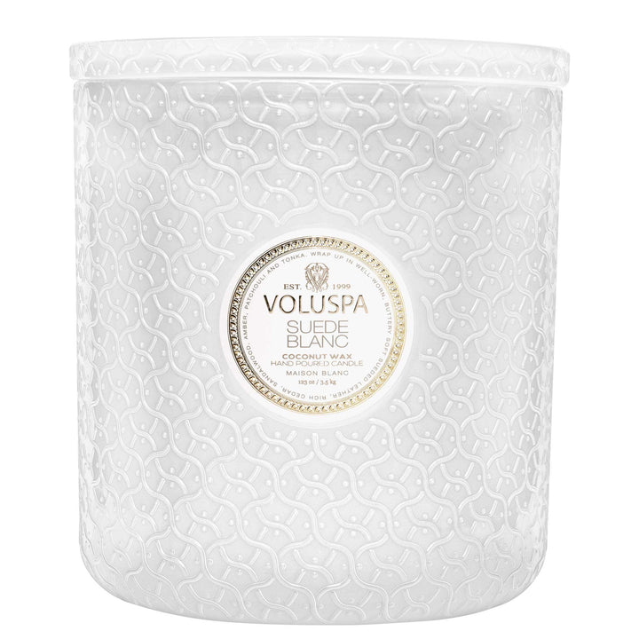 Suede Blanc 5 - Wick Hearth Candle - Something Splendid Co.