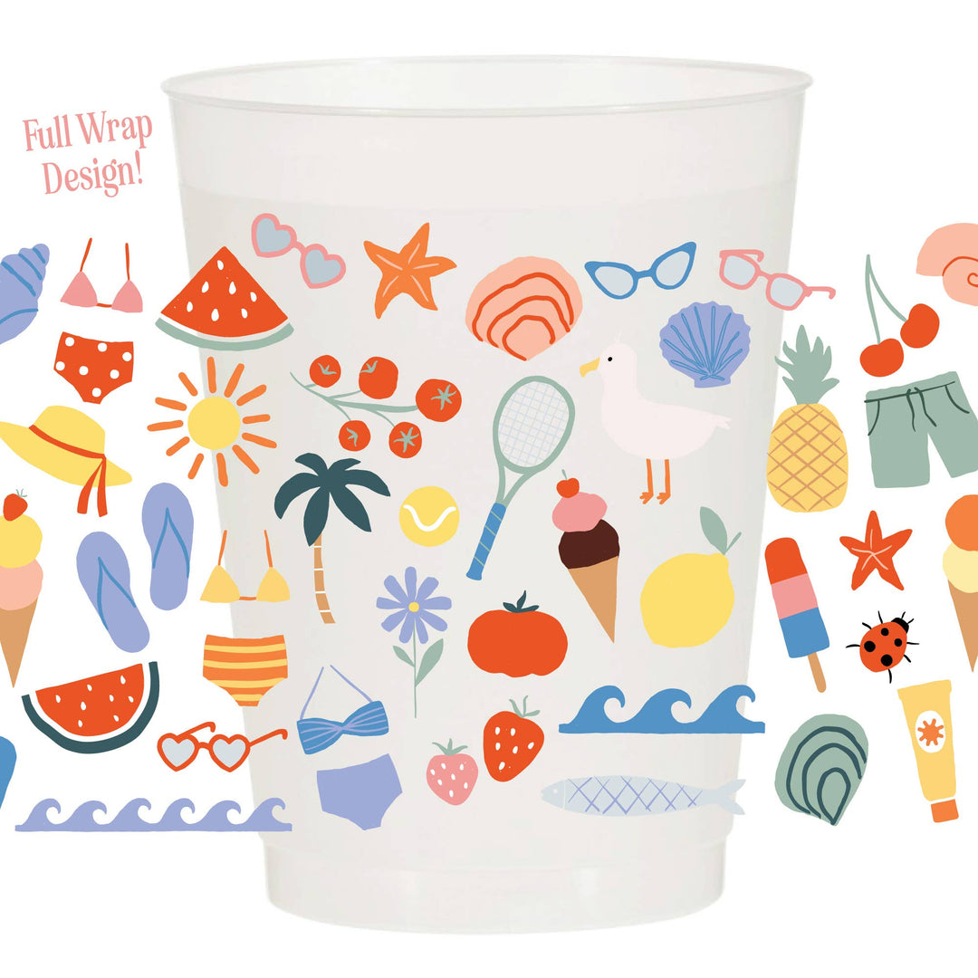 Summer Icons Full Wrap Frosted Cups - Lake - Something Splendid Co.