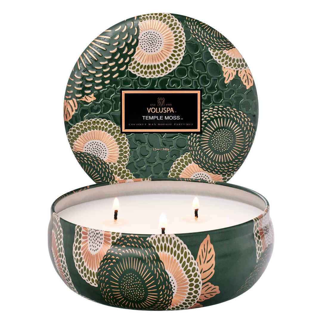 Temple Moss 3 Wick Tin Candle - Something Splendid Co.
