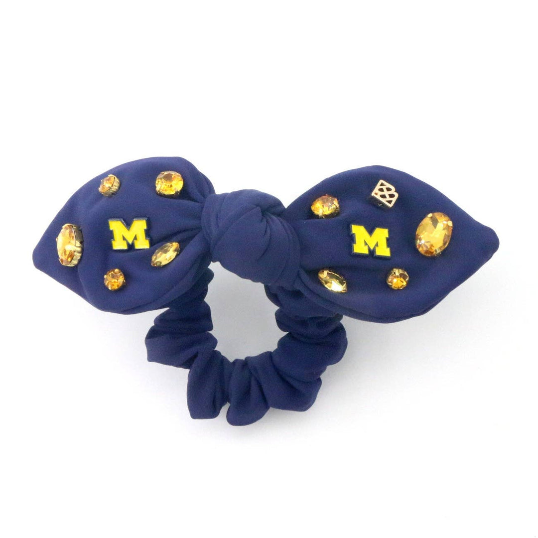 University of Michigan Navy Logo Bow Scrunchie PRE - ORDER - Something Splendid Co.