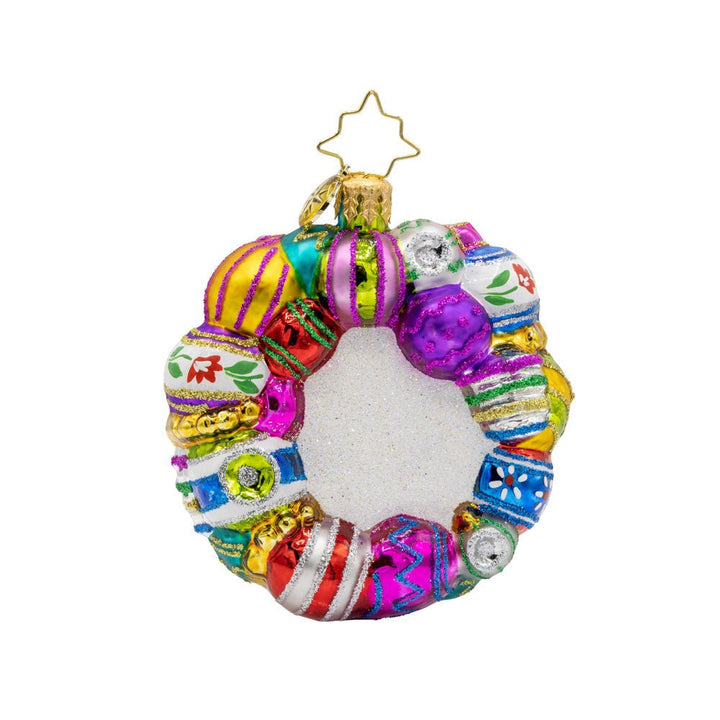 Vintage Holiday Wreath Gem Ornament - Something Splendid Co.