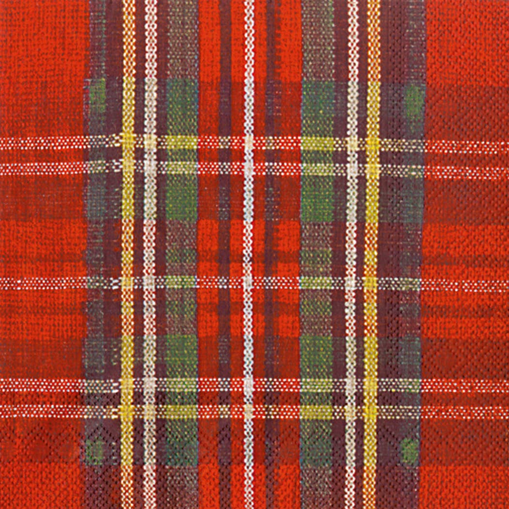 Paper Cocktail Napkins Pack of 20 Classic Check Christmas
