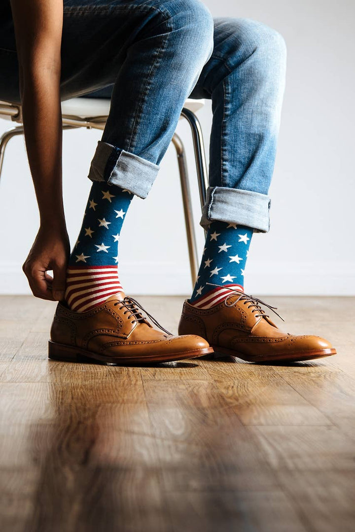 Let Feet-dom Ring American Flag Patriotic Sock - by Alynn