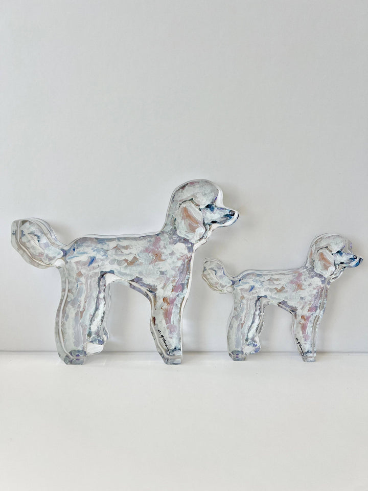 White Poodle Dog Acrylic WHOLESALE