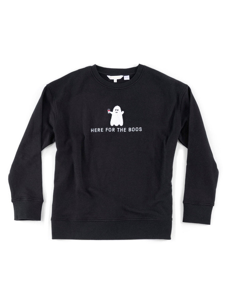 "HERE FOR THE BOOS" SWEATSHIRT, BLACK