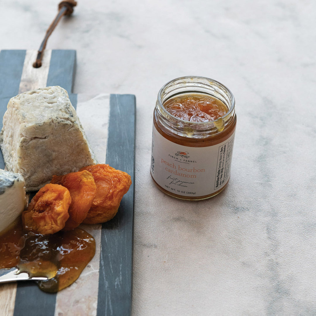 10 oz. Peach Bourbon Cardamom Fruit Preserves for Cheese - Something Splendid Co.