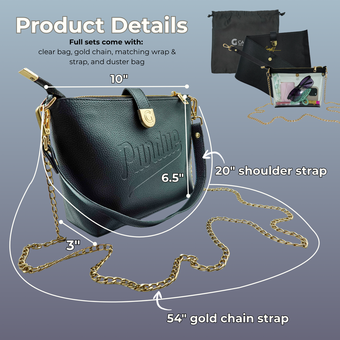 Caitie G Purdue Black Pebble Bag