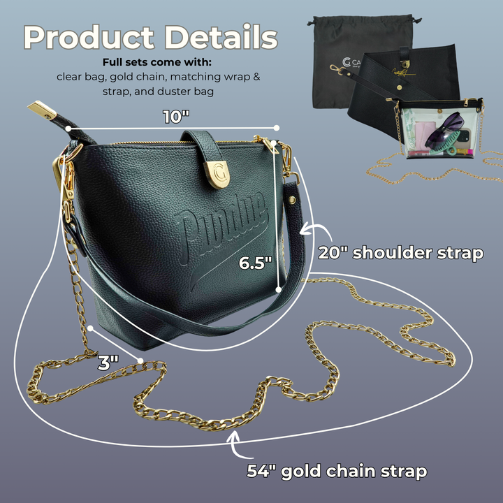 Caitie G Purdue Black Pebble Bag