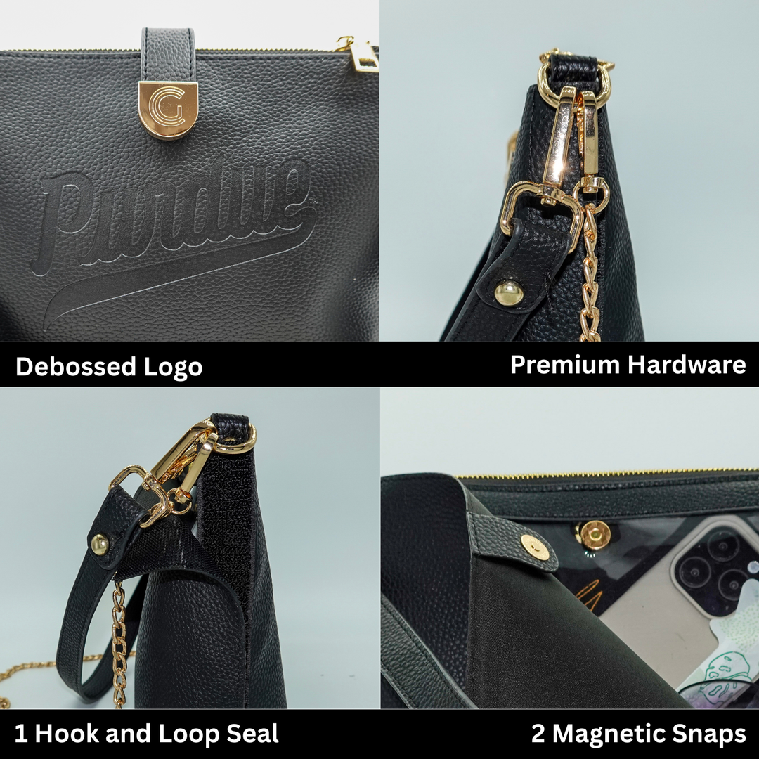 Caitie G Purdue Black Pebble Bag