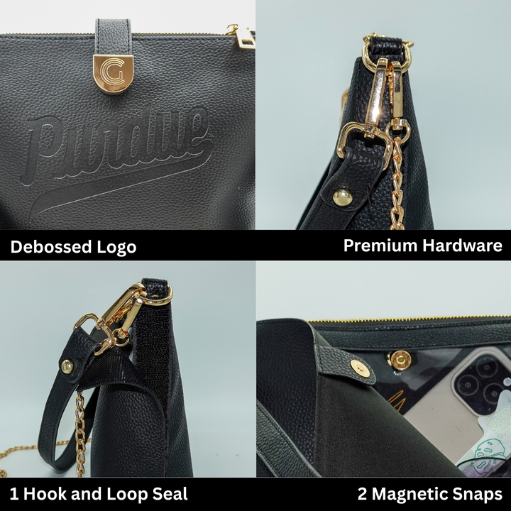 Caitie G Purdue Black Pebble Bag