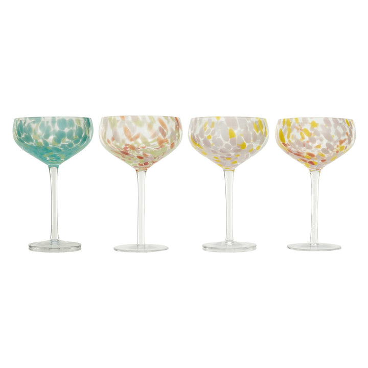 10oz. Blown Stemmed Confetti Champagne/Coupe Glasses - 4 Styles - Something Splendid Co.