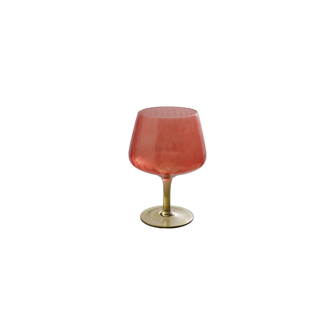 14 oz. Ribbed Stemmed Wine Glass, Red & Olive Green - Something Splendid Co.