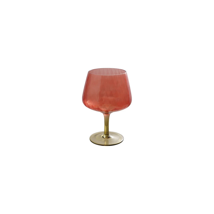 14 oz. Ribbed Stemmed Wine Glass, Red & Olive Green - Something Splendid Co.