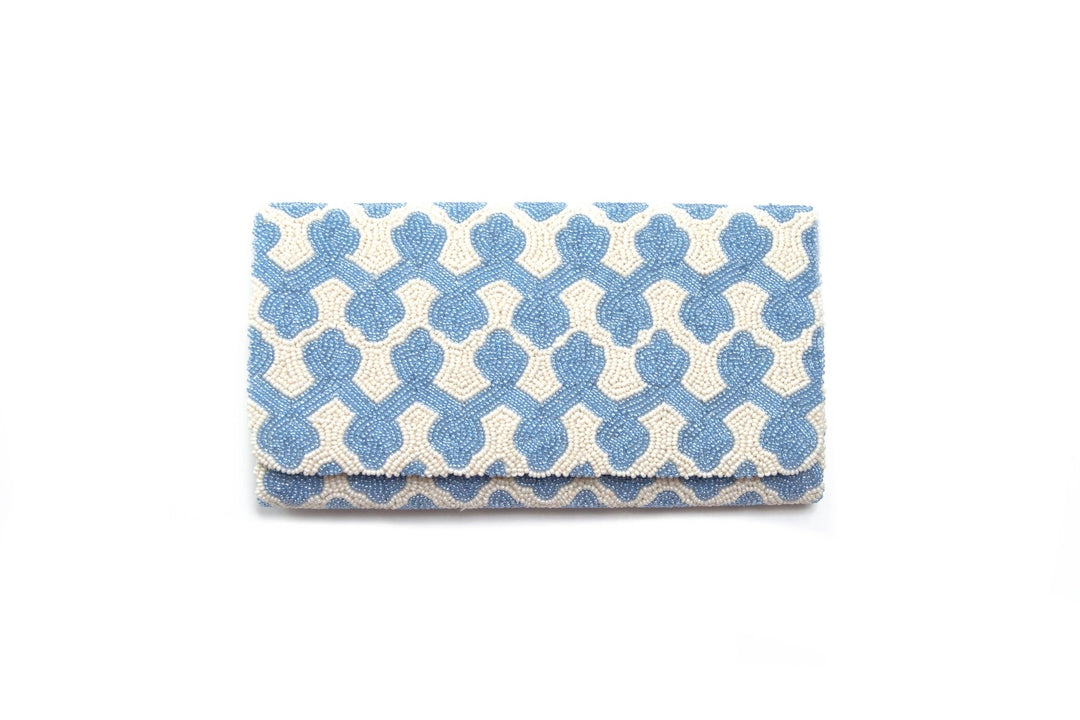 1445 Handmade Medium Structured Hand-Beaded Clutch Bag - Something Splendid Co.
