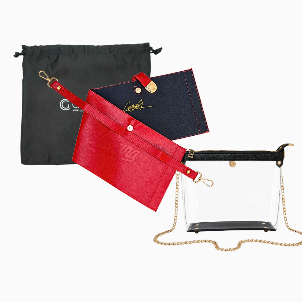 Caitie G Signature Bag - Crimson Indiana University Script