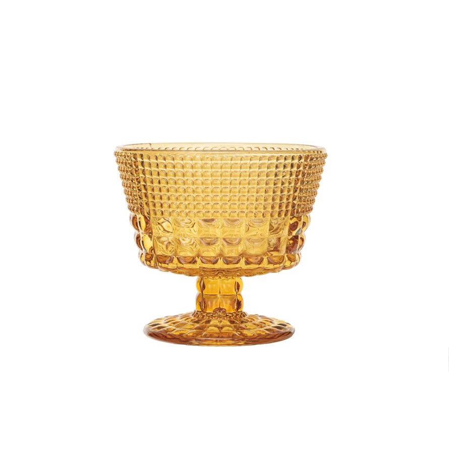 14oz Embossed Stemmed Coupe Glass | Amber - Something Splendid Co.